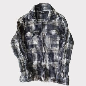 PacSun Black and White Plaid Long Sleeve